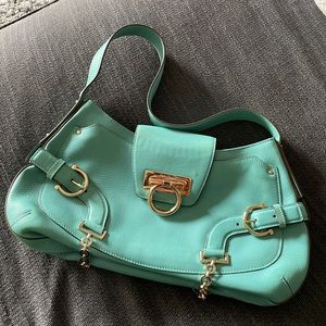 Salvatore Ferragamo Turquoise Shoulder Bag